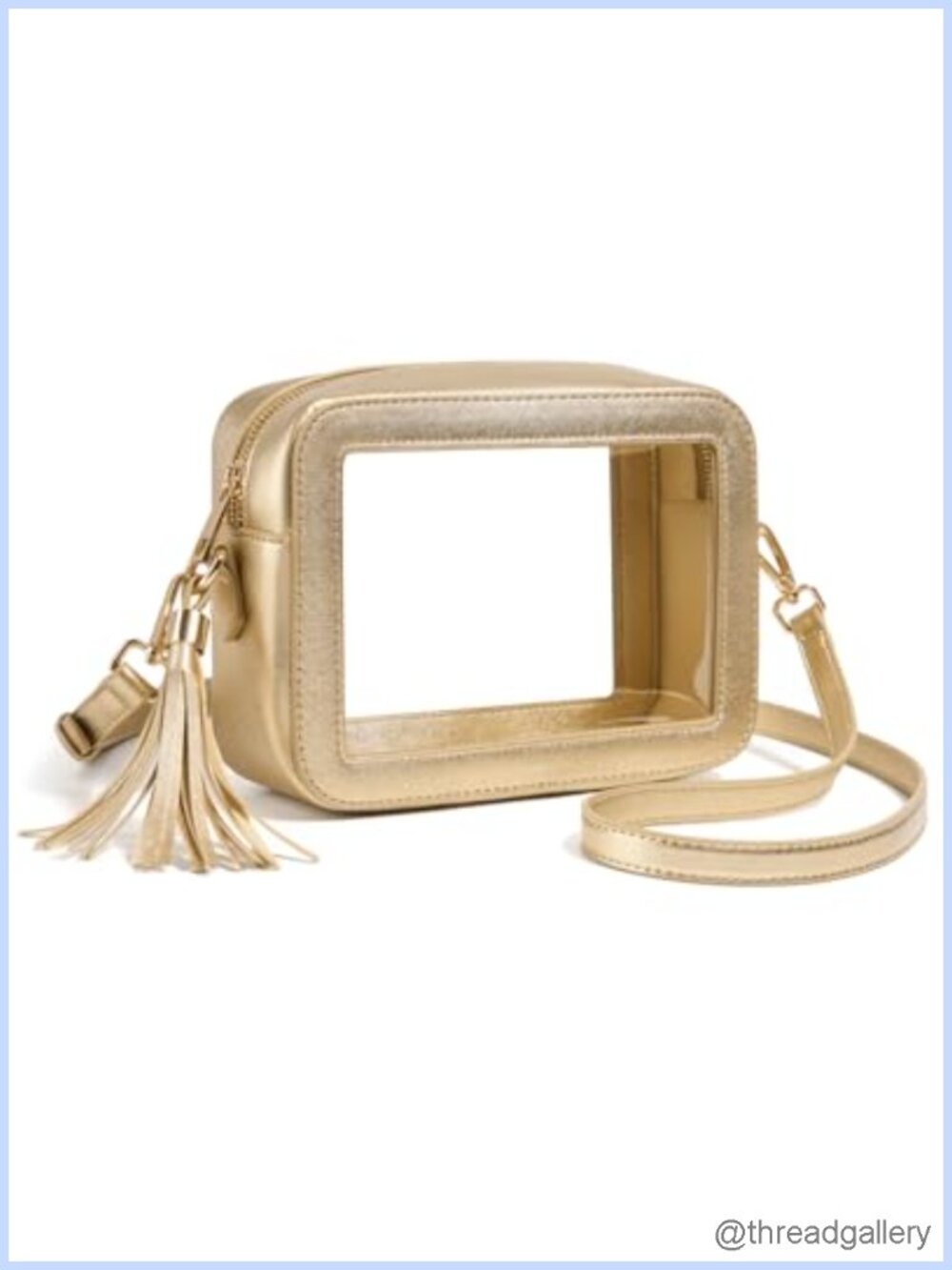 Clear Crossbody Bag Stadium Approved Vegan Leather Adjustable Strap